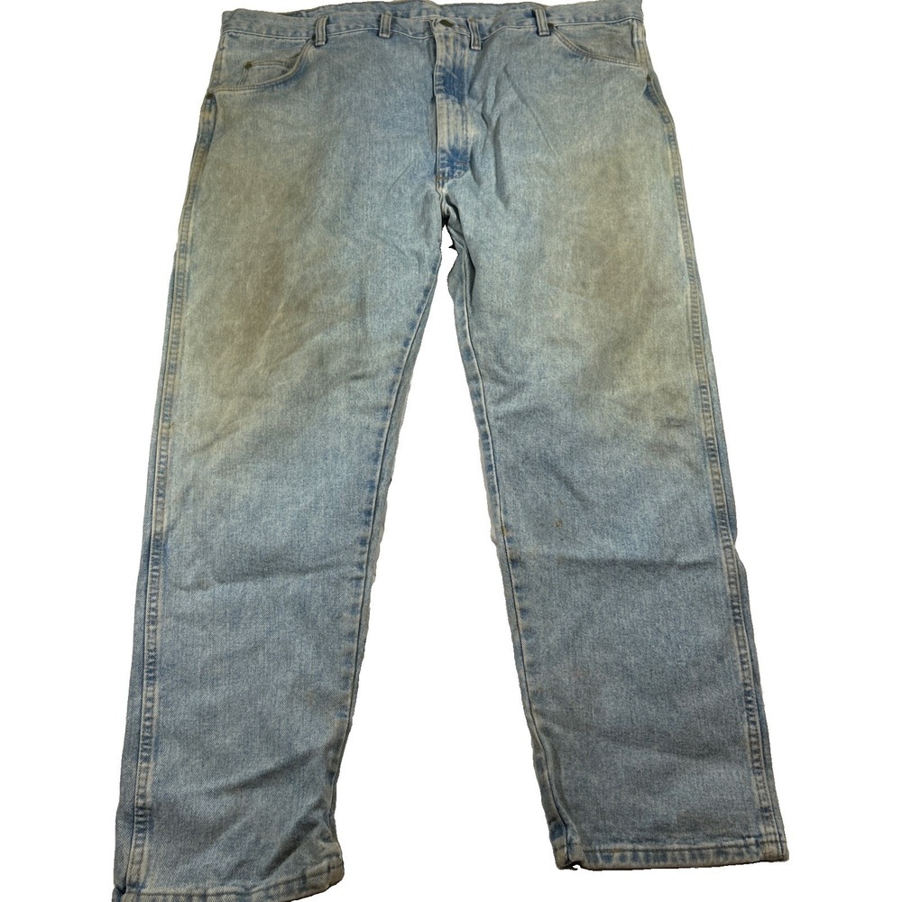 Wrangler Jeans Men Size 46x30 Regular White Washed Distressed Skate Jeans Y2K